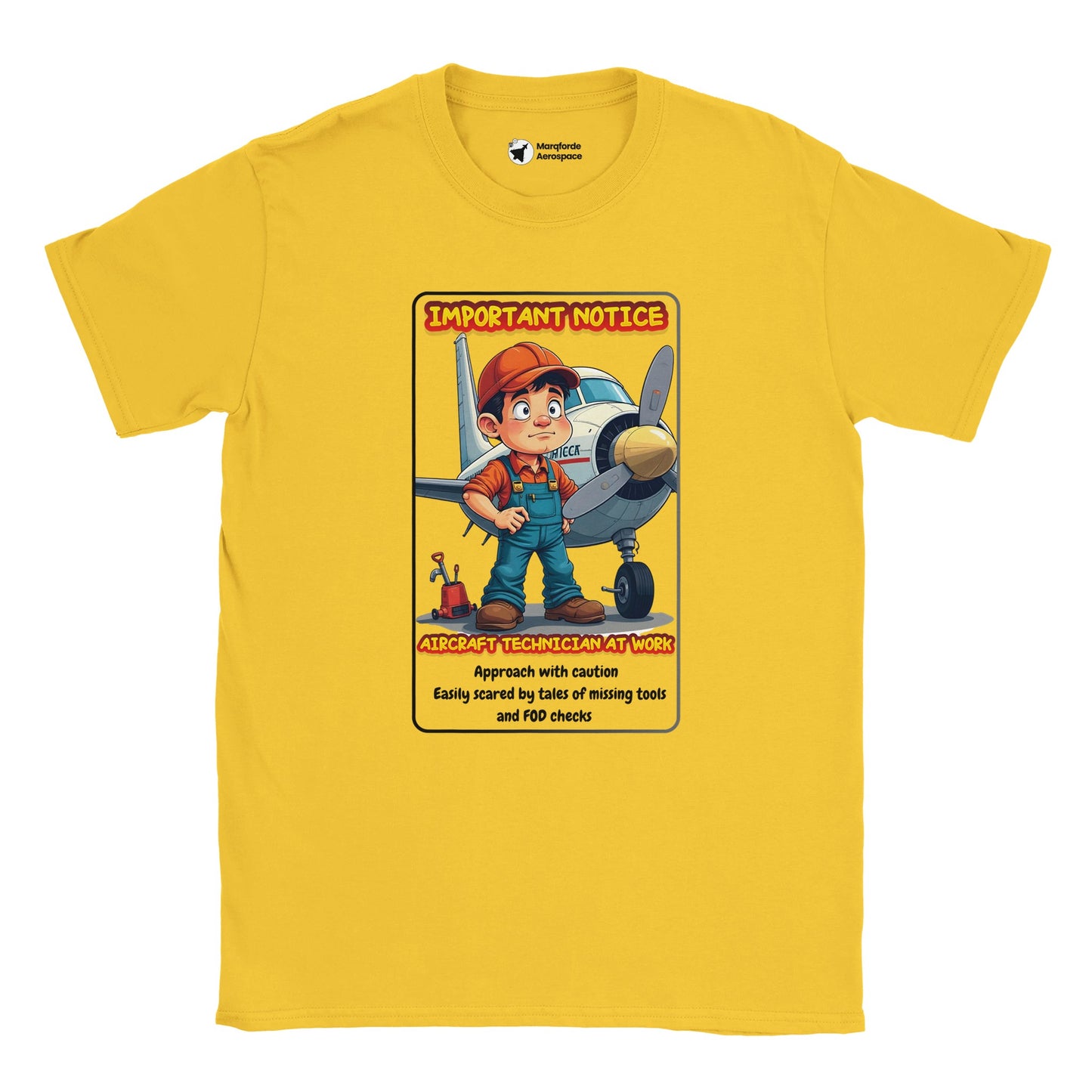 Unisex Aviation-Themed T-Shirt – Aircraft Technician at Work Collection