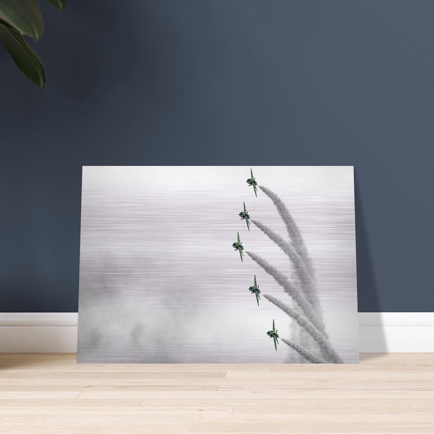 Dynamic Royal Saudi Hawks Print – Sleek Jet Formation in Action