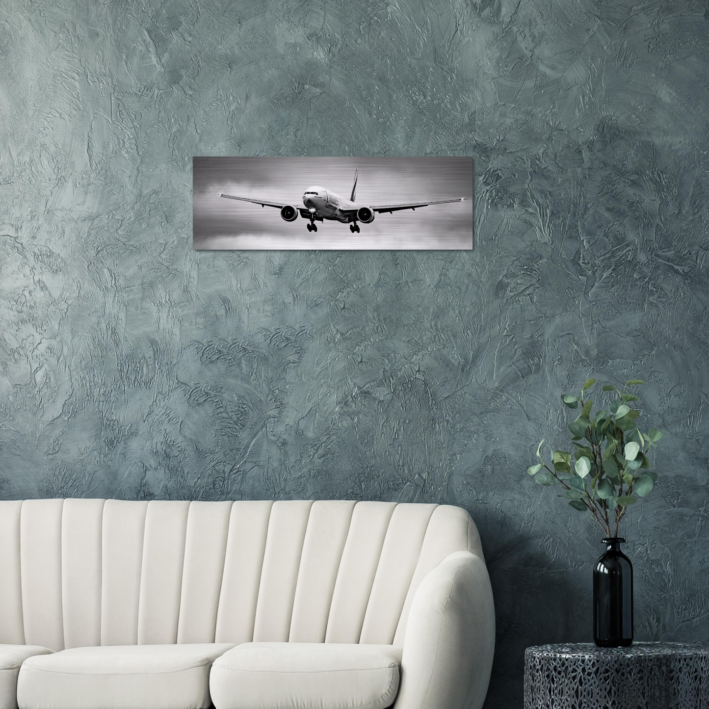 High-Quality Metal Print Featuring Emirates Boeing 777-300ER in Action