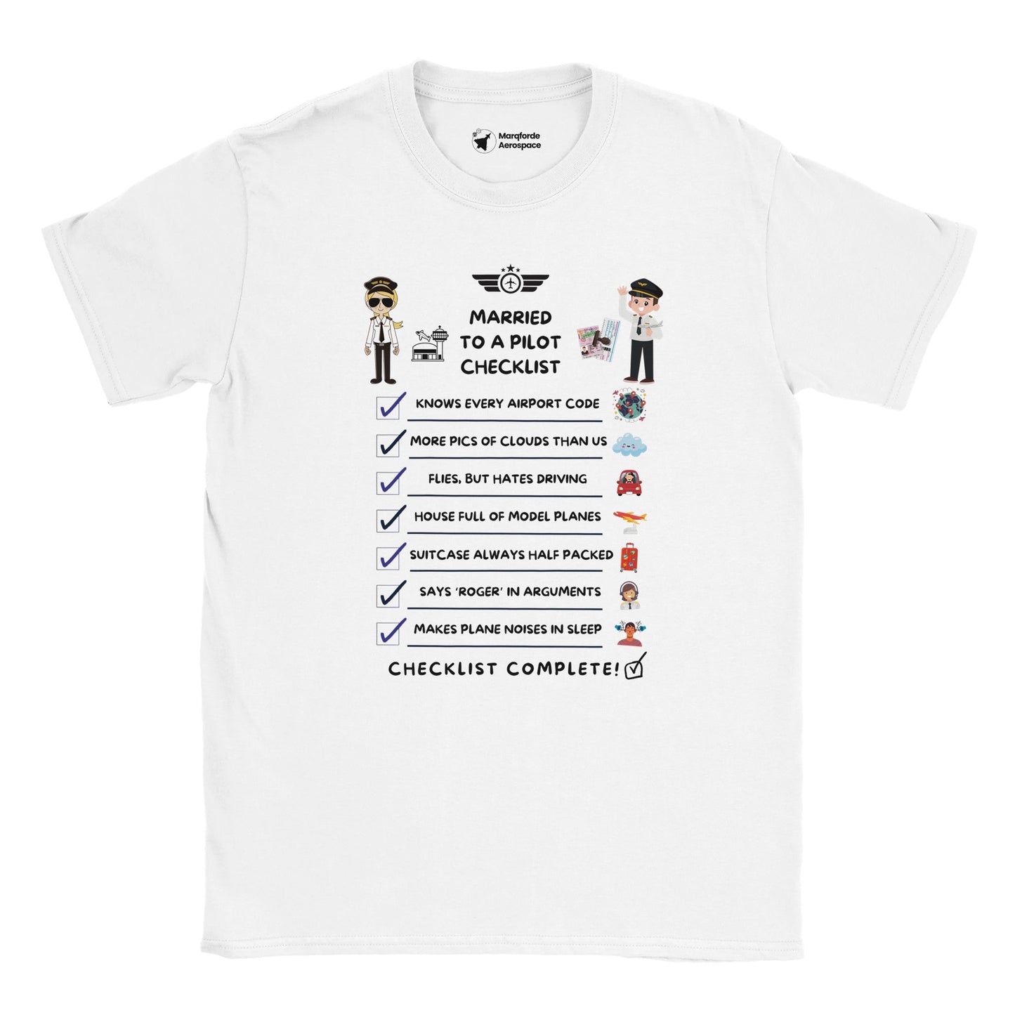 Casual Aviation-Themed T-Shirt – Married to a Pilot Edition