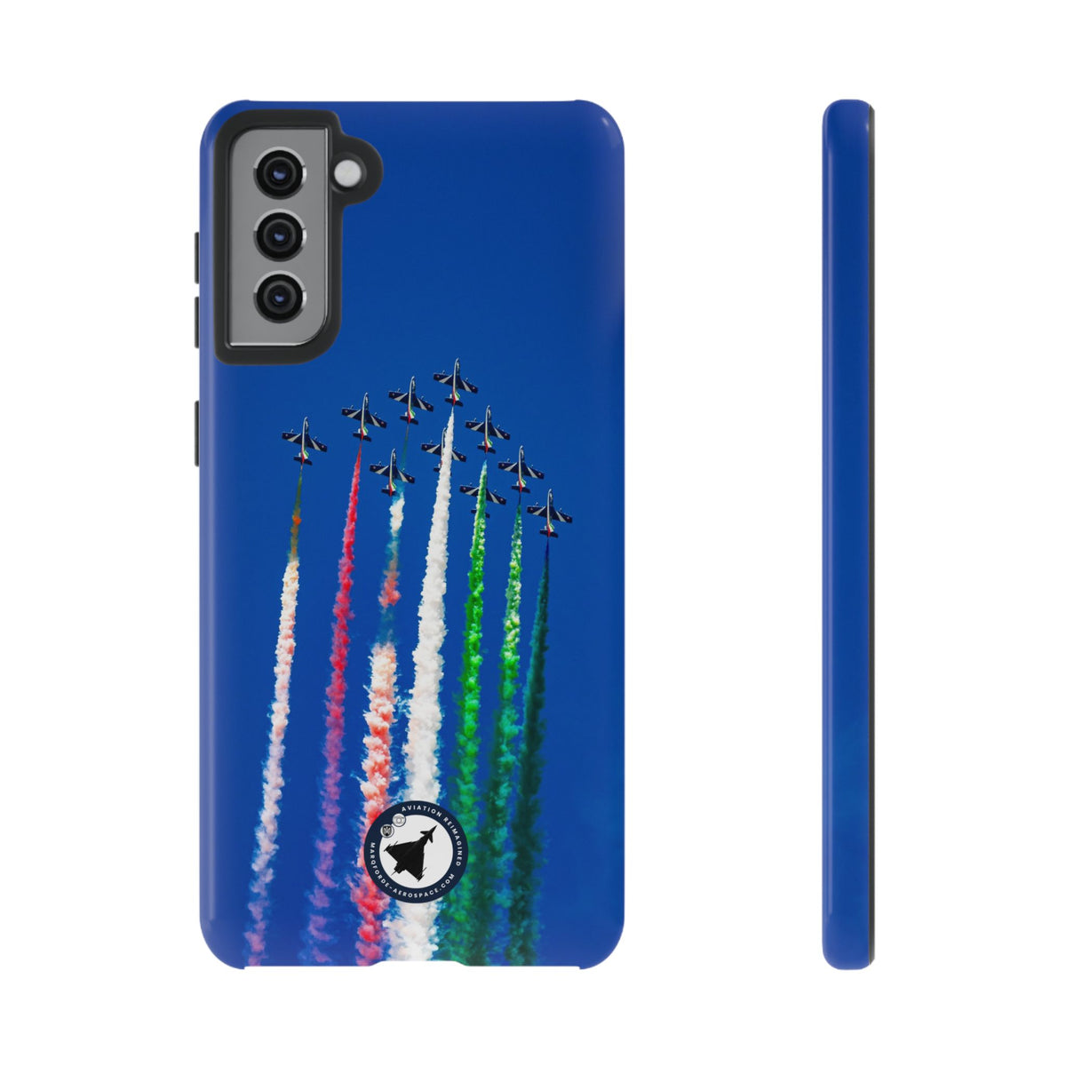 Frecce Tricolori formation trailing tricolour smoke aviation photo Samsung Galaxy tough phone case – view 10