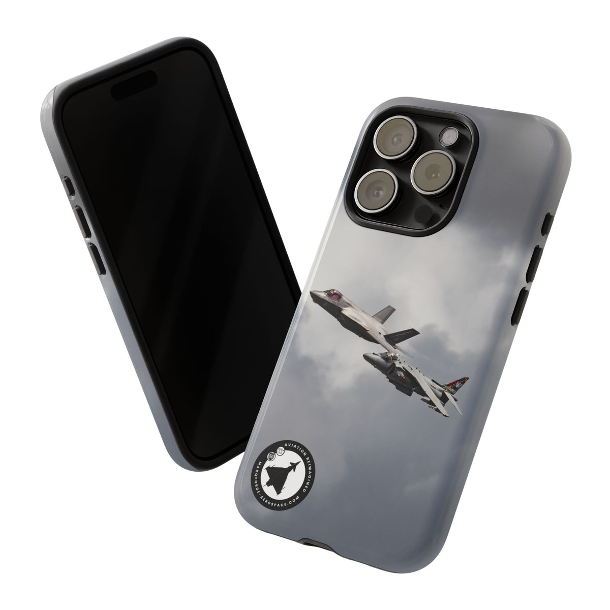 RAF F-35B and Spanish Navy Harrier in formation aviation photo iPhone tough phone case – view 32