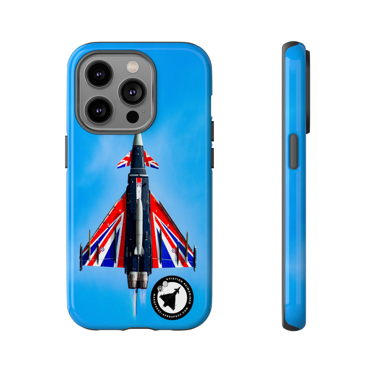Union Flag Typhoon Blackjack climbing, seen from below aviation photo iPhone tough phone case – view 12