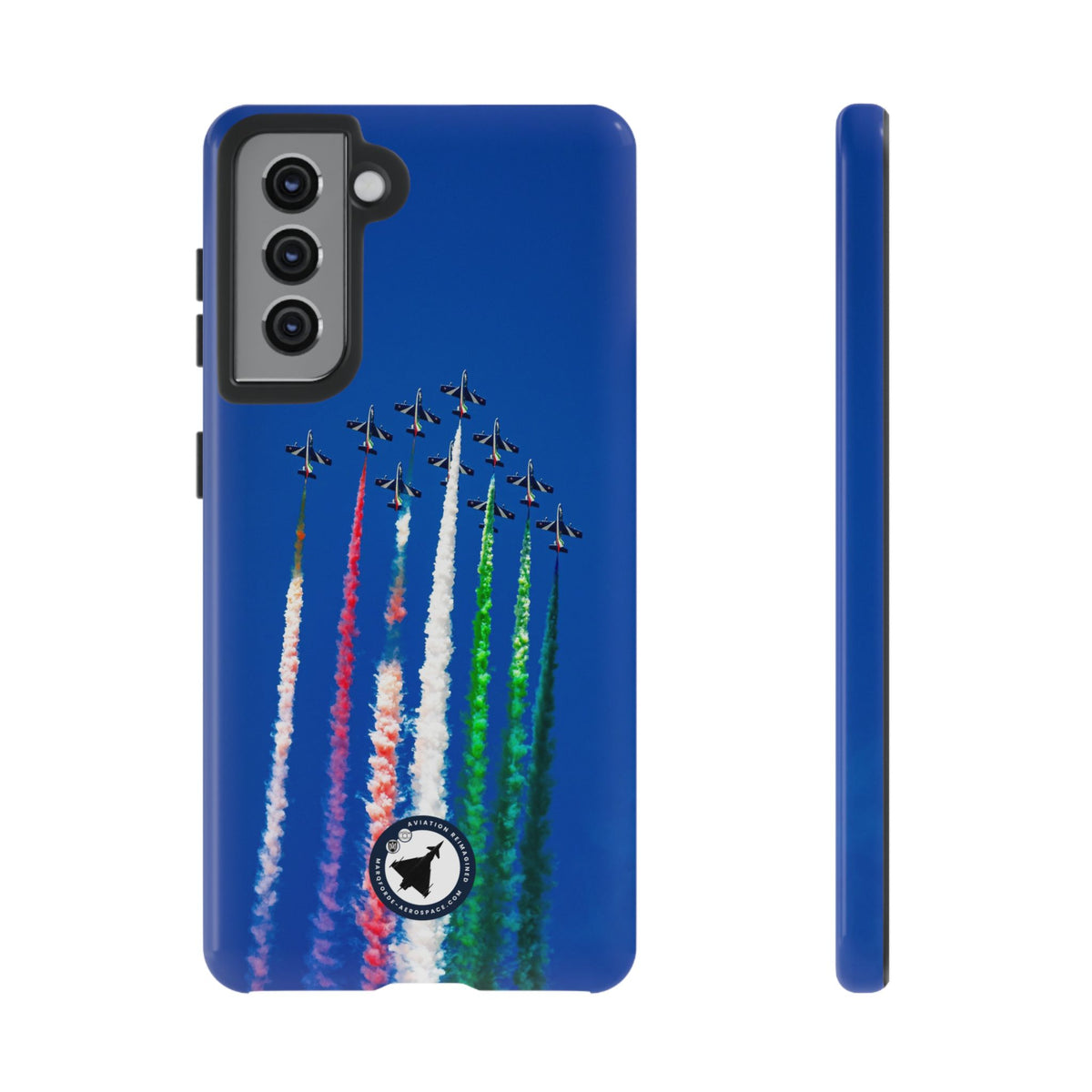Frecce Tricolori formation trailing tricolour smoke aviation photo Samsung Galaxy tough phone case – view 9