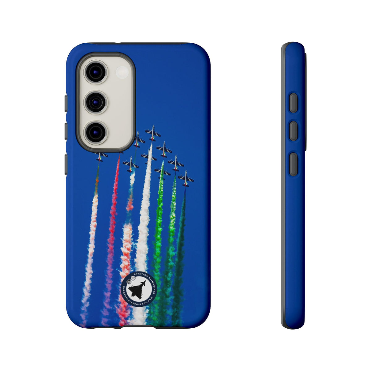 Frecce Tricolori formation trailing tricolour smoke aviation photo Samsung Galaxy tough phone case – view 17
