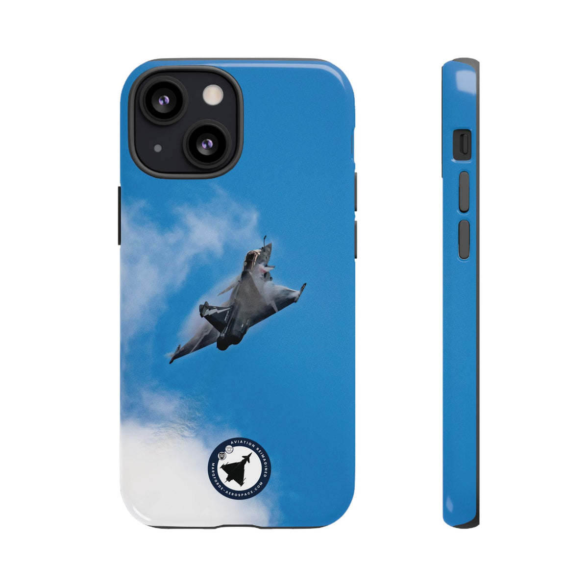 French Rafale in a high-G pull trailing wing vapour aviation photo iPhone tough phone case – view 2