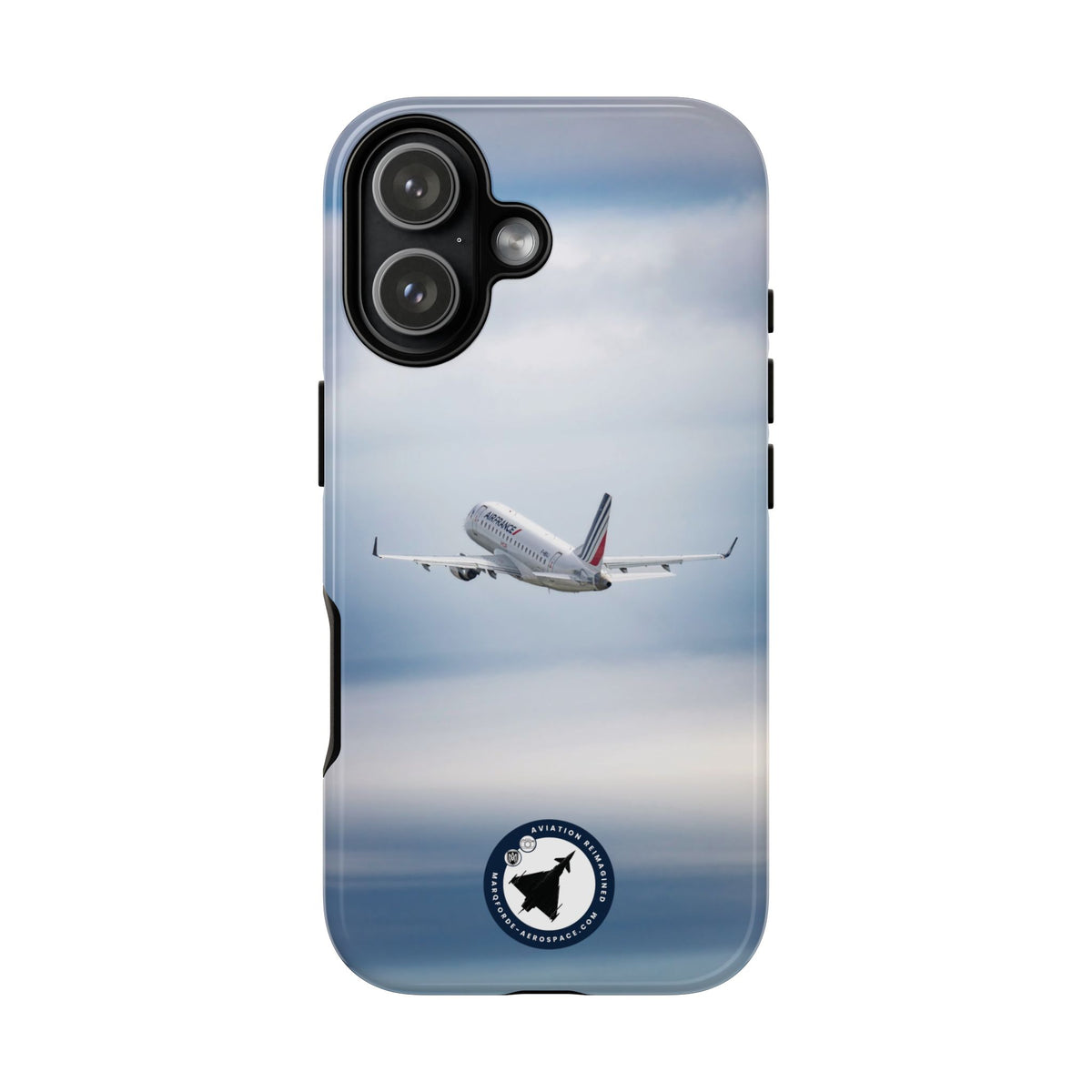Air France Embraer E190 climbing after take-off aviation photo iPhone tough phone case – view 27