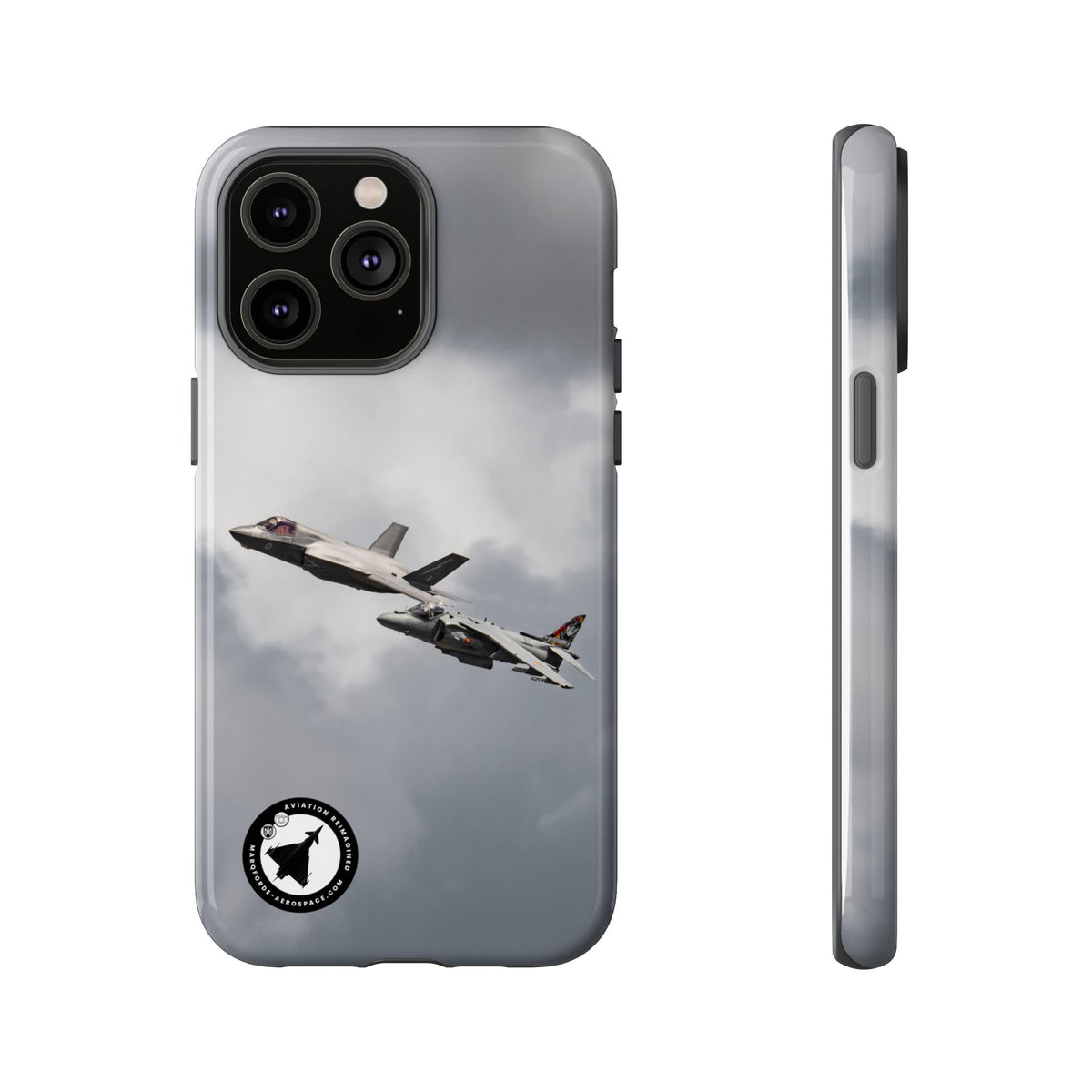 RAF F-35B and Spanish Navy Harrier in formation aviation photo iPhone tough phone case – view 5