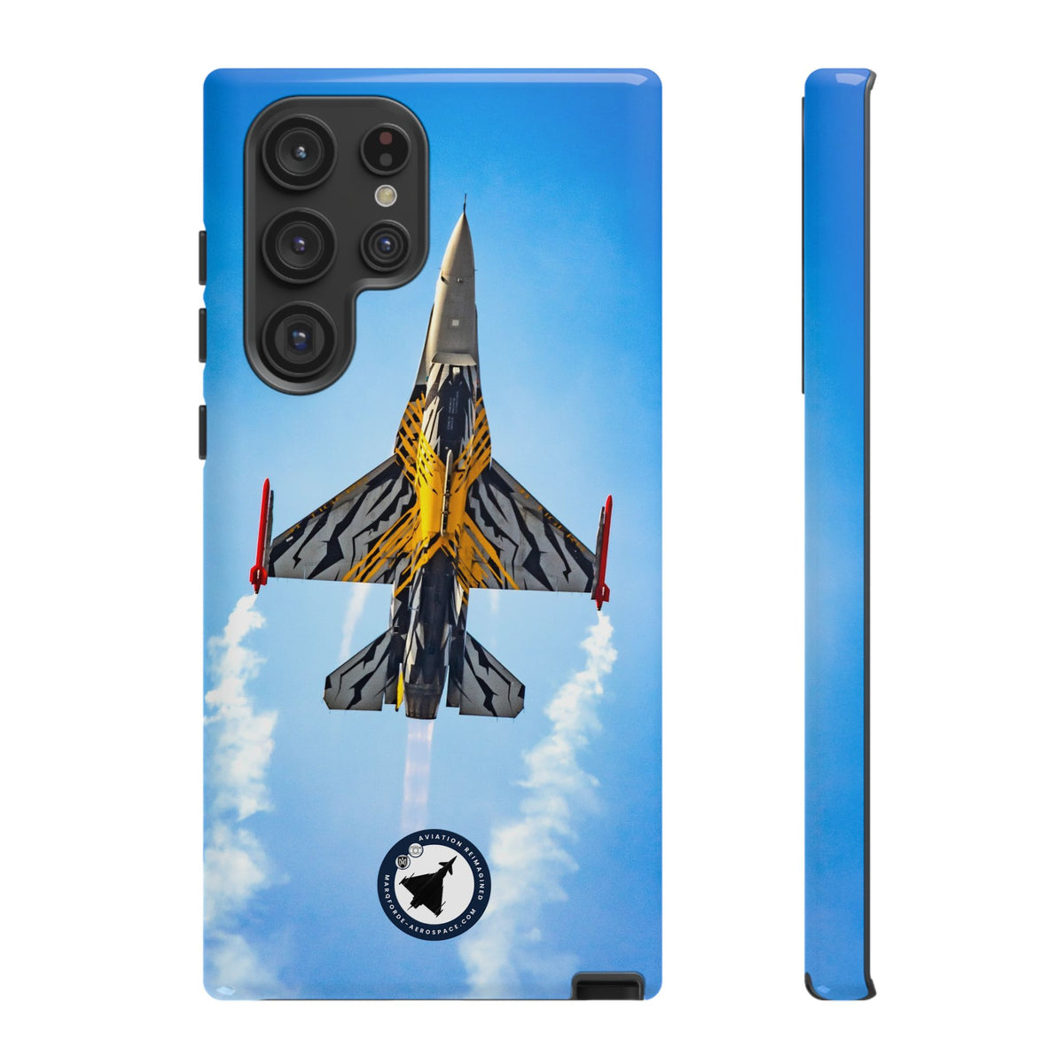 Belgian tiger-striped F-16 climbing vertically aviation photo Samsung Galaxy tough phone case – view 12