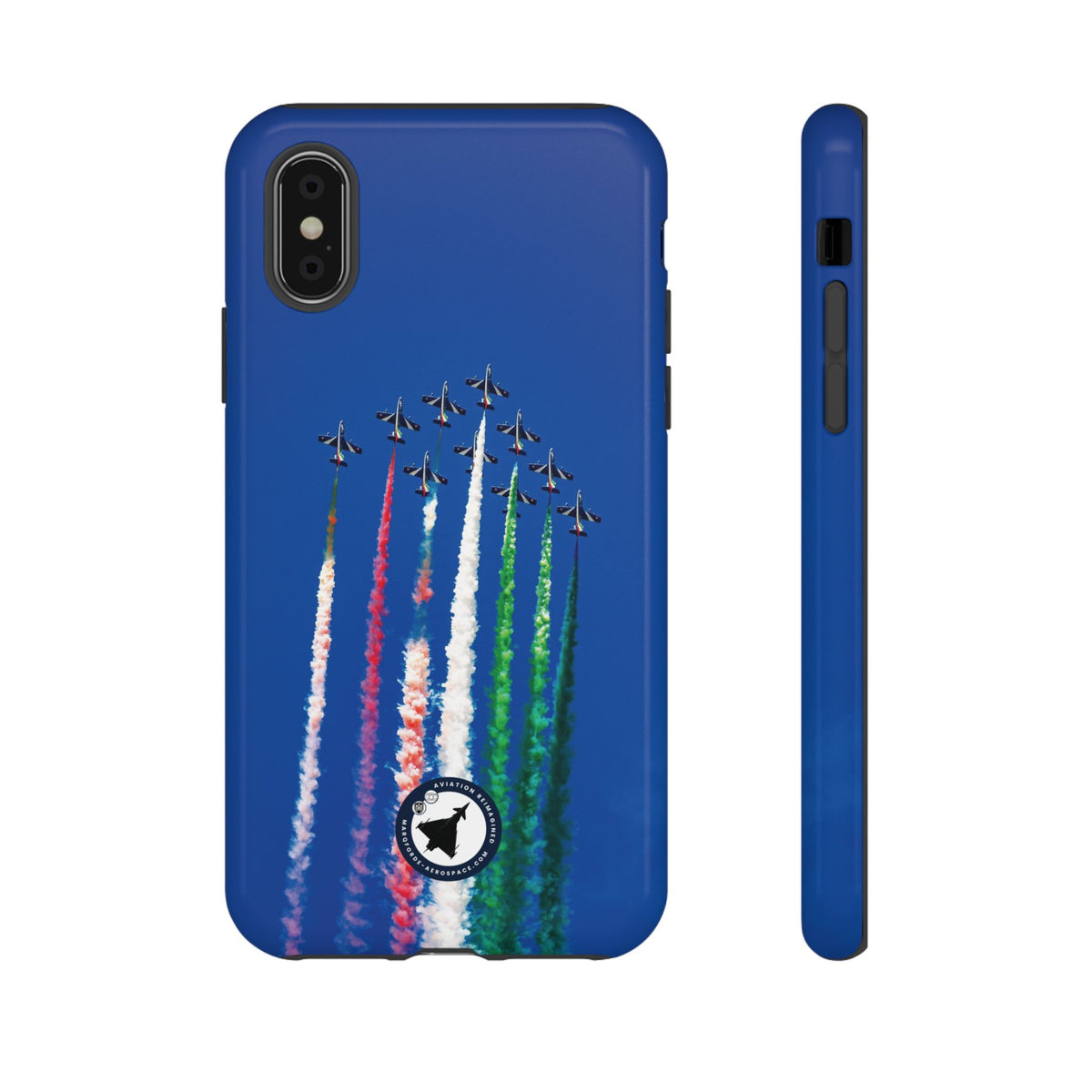 Frecce Tricolori formation trailing tricolour smoke aviation photo iPhone tough phone case – view 6