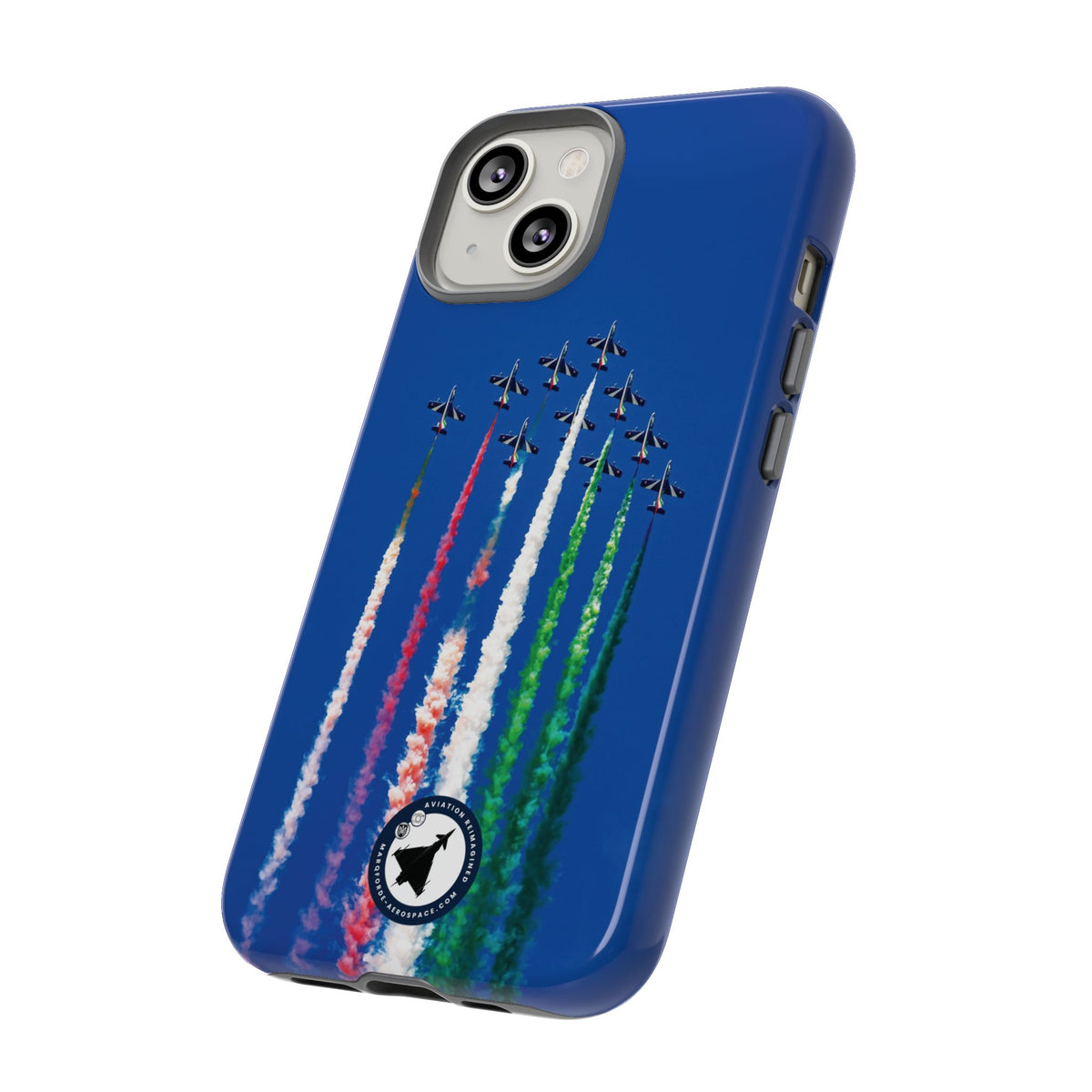 Frecce Tricolori formation trailing tricolour smoke aviation photo iPhone tough phone case – view 33