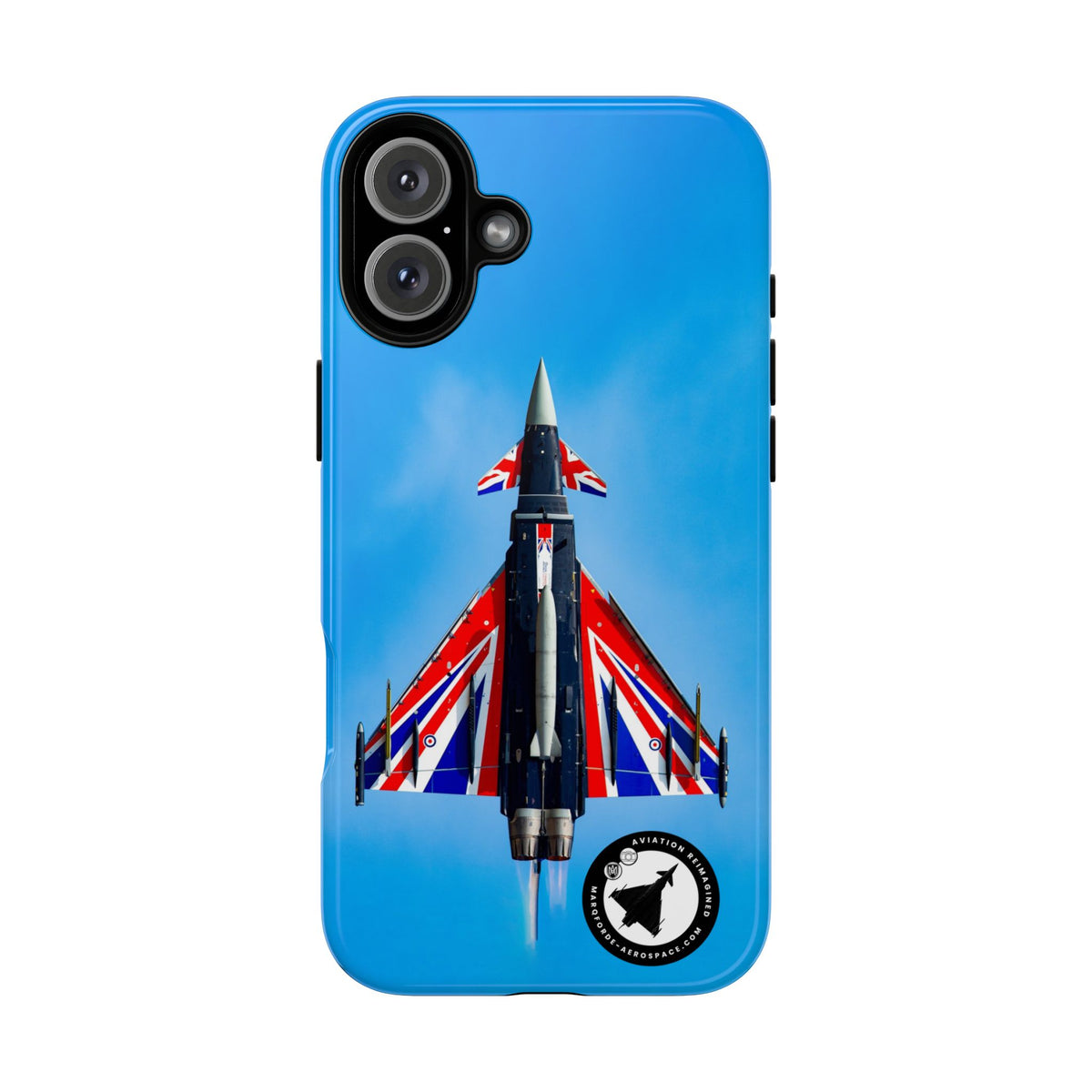 Union Flag Typhoon Blackjack climbing, seen from below aviation photo iPhone tough phone case – view 18