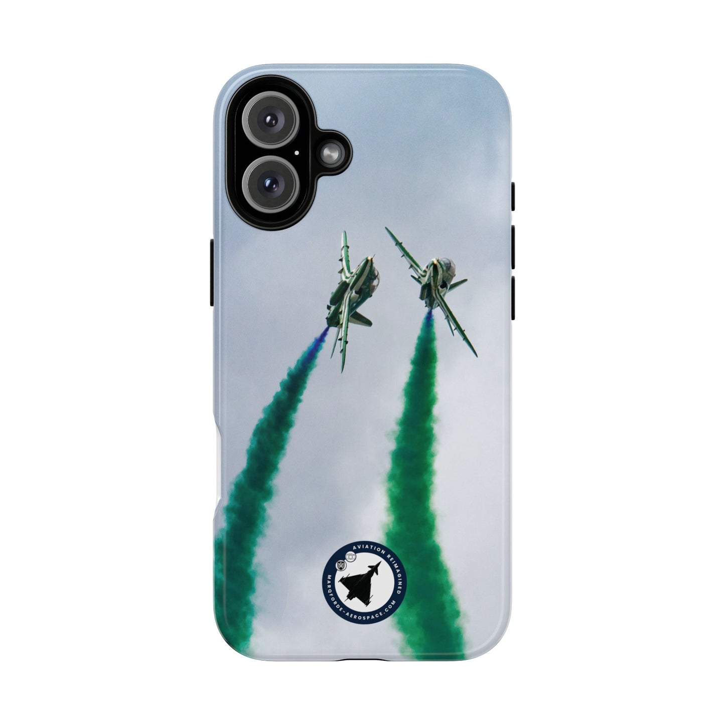 Tough iPhone Case Showcasing Saudi Hawks Fighter Jet Display
