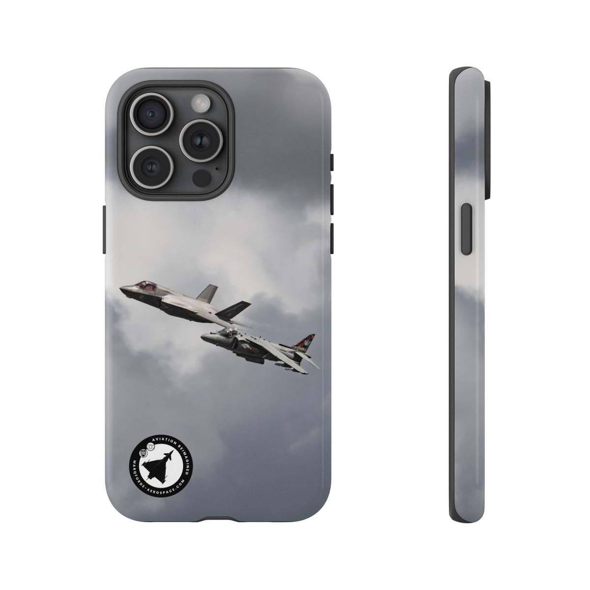RAF F-35B and Spanish Navy Harrier in formation aviation photo iPhone tough phone case – view 9