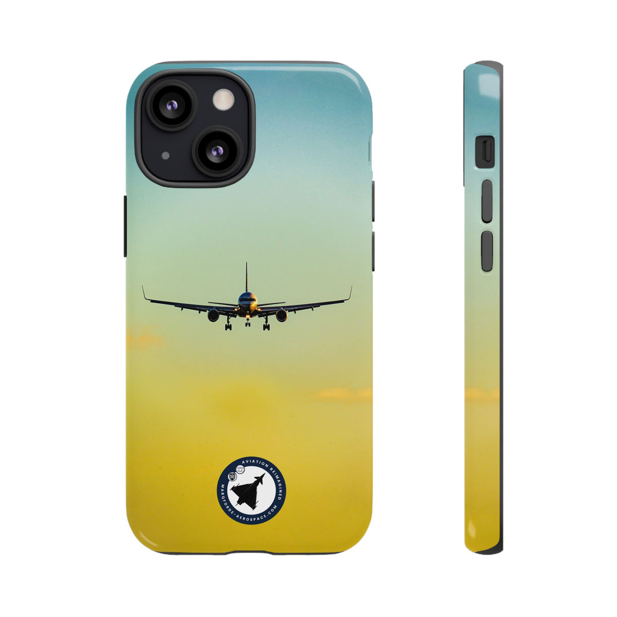 United Airlines Boeing 757 head-on on final approach aviation photo iPhone tough phone case – view 16