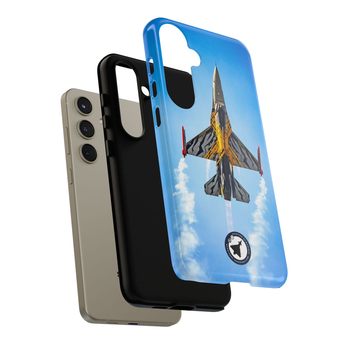 Belgian tiger-striped F-16 climbing vertically aviation photo Samsung Galaxy tough phone case – view 46