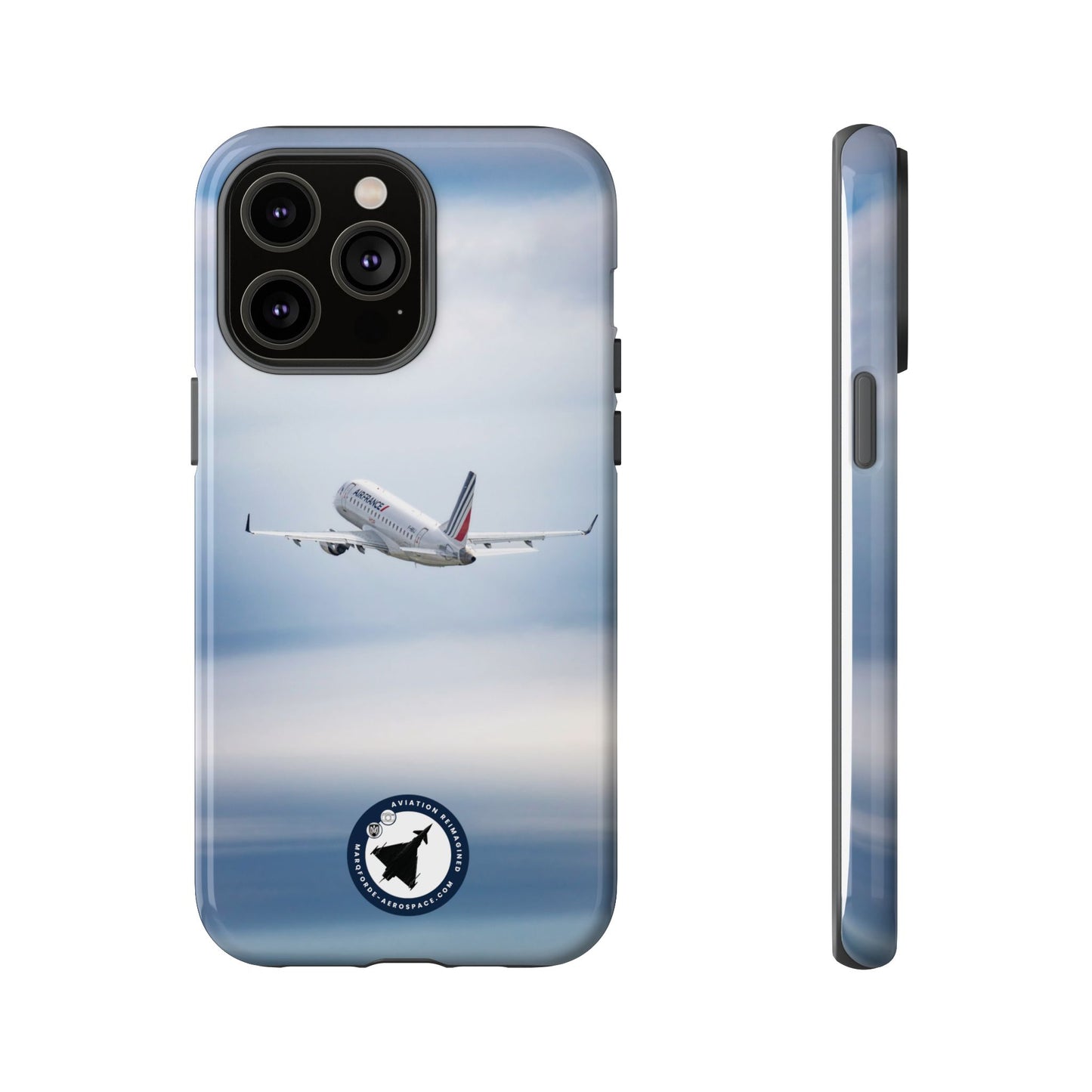 Protective iPhone Case Featuring Air France Embraer 190 Aircraft in Flight