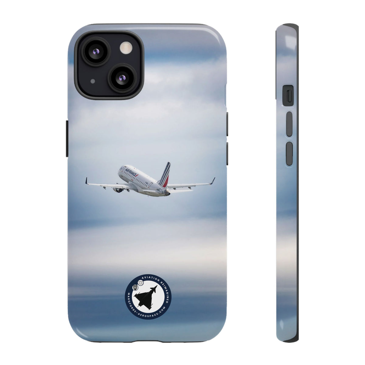 Air France Embraer E190 climbing after take-off aviation photo iPhone tough phone case – view 2