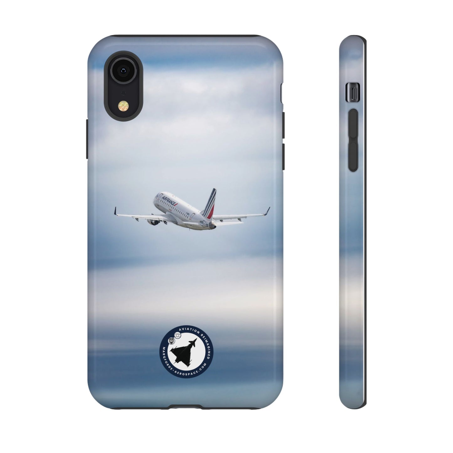 Aviation iPhone Case with Air France Embraer 190 in Flight