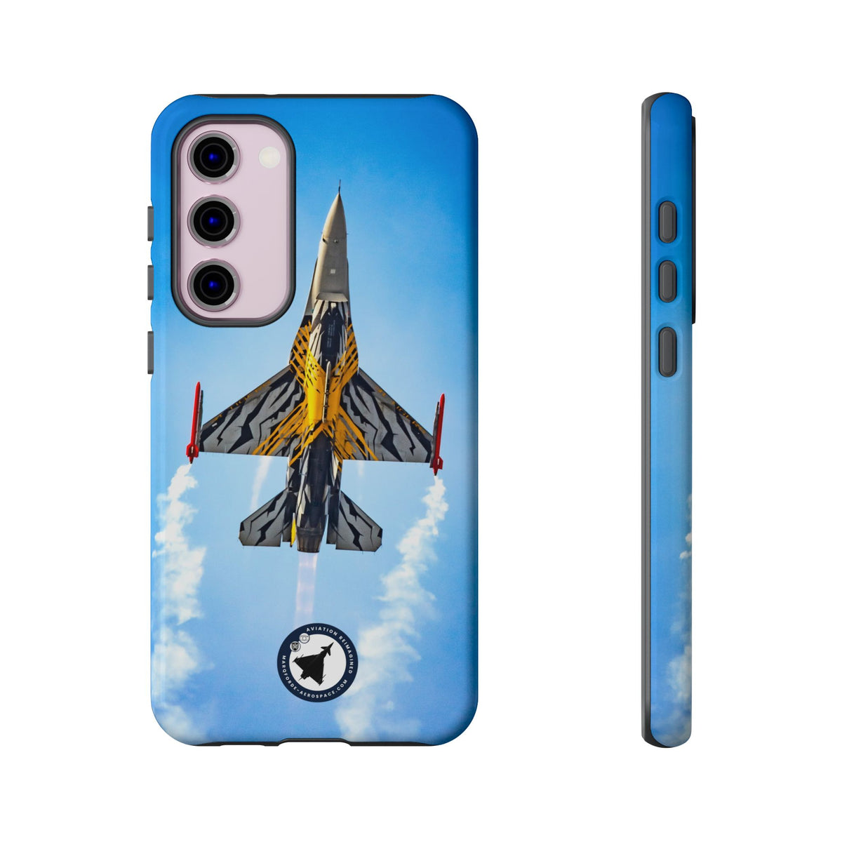 Belgian tiger-striped F-16 climbing vertically aviation photo Samsung Galaxy tough phone case – view 14
