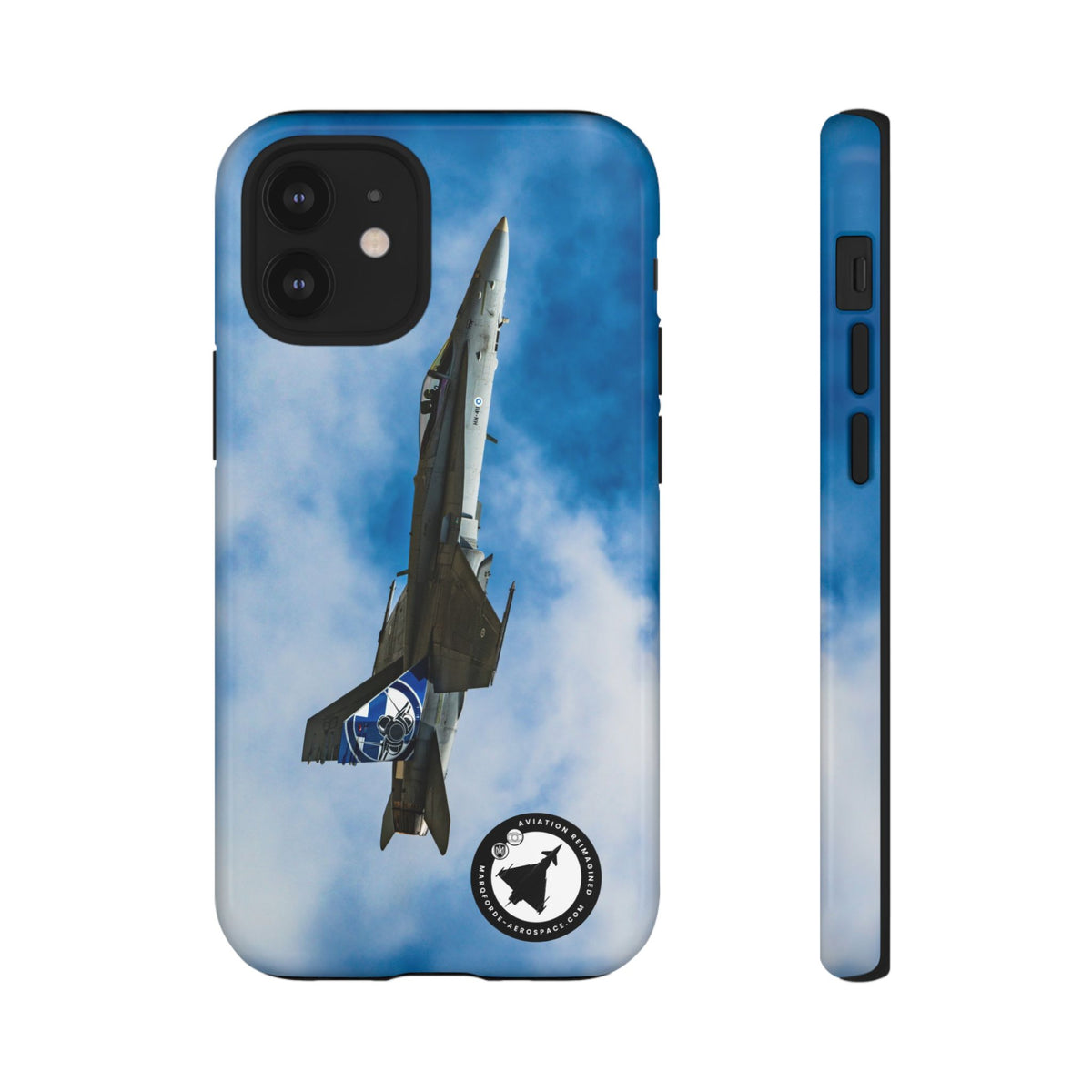Finnish Hornet climbing with blue and white tail art aviation photo iPhone tough phone case – view 5