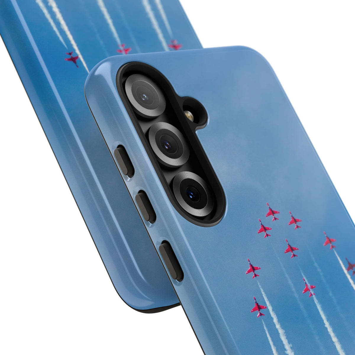 Nine Red Arrows Hawks climbing with white smoke aviation photo Samsung Galaxy tough phone case – view 53
