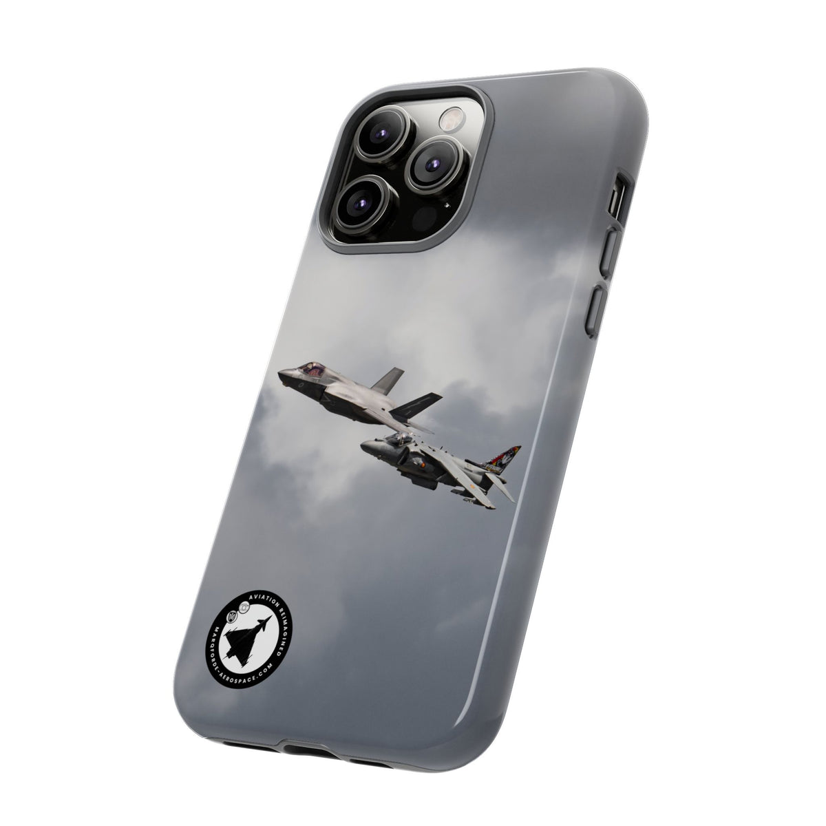 RAF F-35B and Spanish Navy Harrier in formation aviation photo iPhone tough phone case – view 25