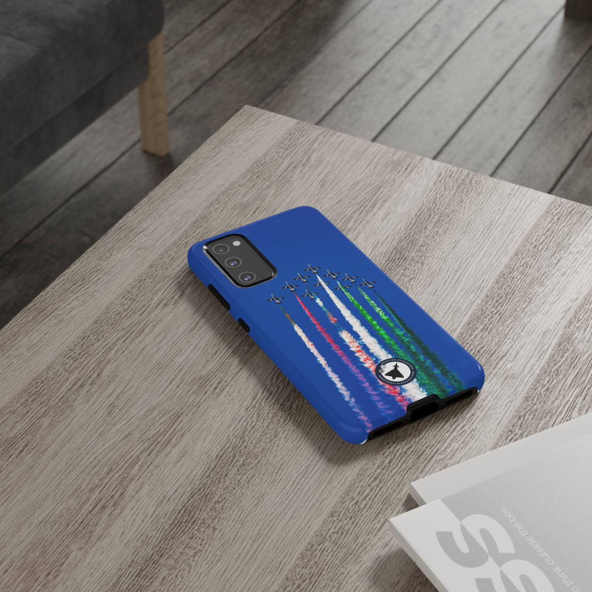 Frecce Tricolori formation trailing tricolour smoke aviation photo Samsung Galaxy tough phone case – view 33