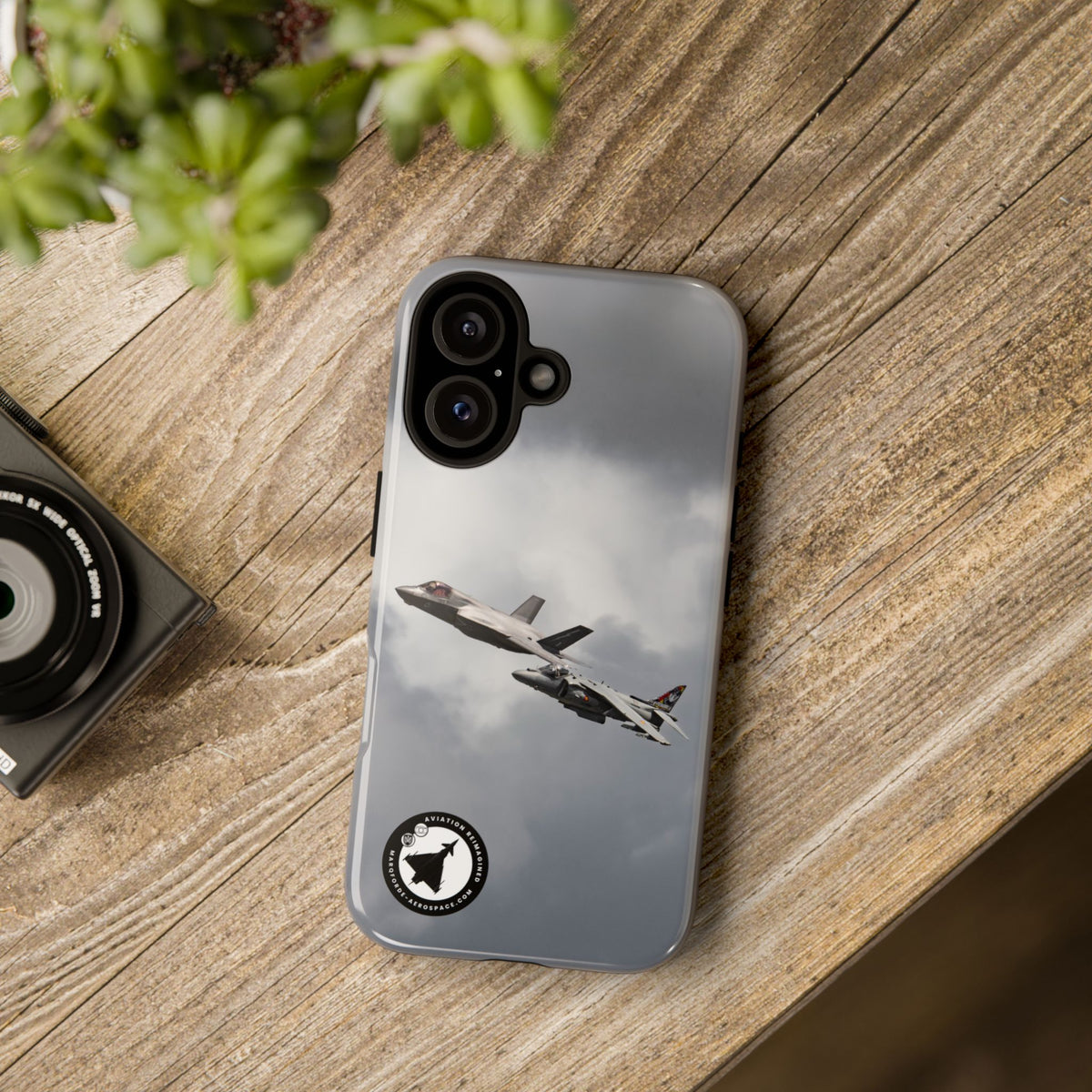 RAF F-35B and Spanish Navy Harrier in formation aviation photo iPhone tough phone case – view 38