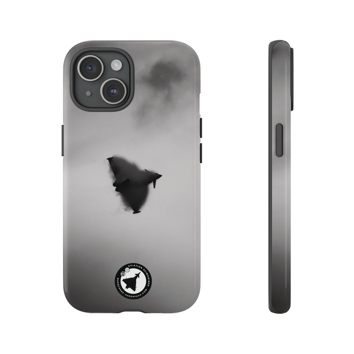 RAF Typhoon almost hidden in a cloud of vapour aviation photo iPhone tough phone case – view 23
