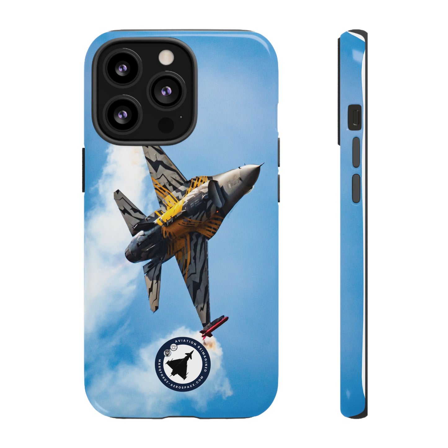 Premium iPhone Case with F-16 Viper Fighter Jet Maneuver