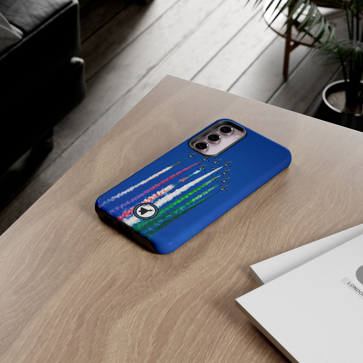 Frecce Tricolori formation trailing tricolour smoke aviation photo Samsung Galaxy tough phone case – view 43