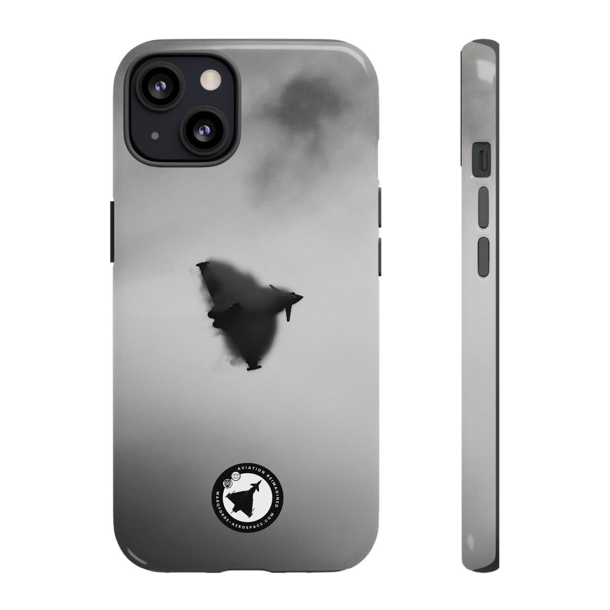 RAF Typhoon almost hidden in a cloud of vapour aviation photo iPhone tough phone case – view 16