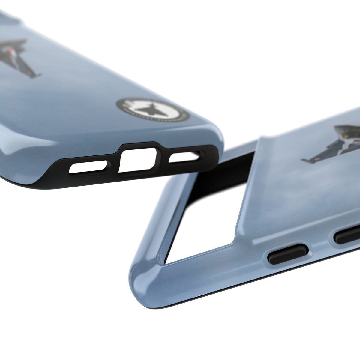 Dark grey striped Rafale banking nose-high in cloud aviation photo Google Pixel tough phone case – view 16