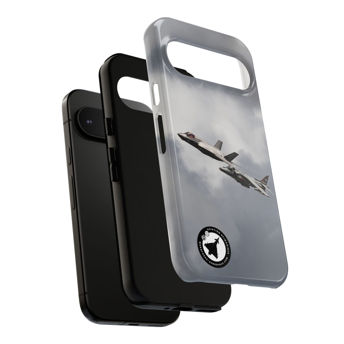 RAF F-35B and Spanish Navy Harrier in formation aviation photo Google Pixel tough phone case – view 8