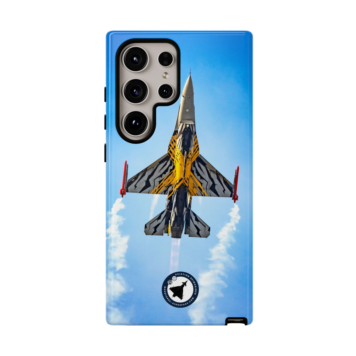 Belgian tiger-striped F-16 climbing vertically aviation photo Samsung Galaxy tough phone case – view 18