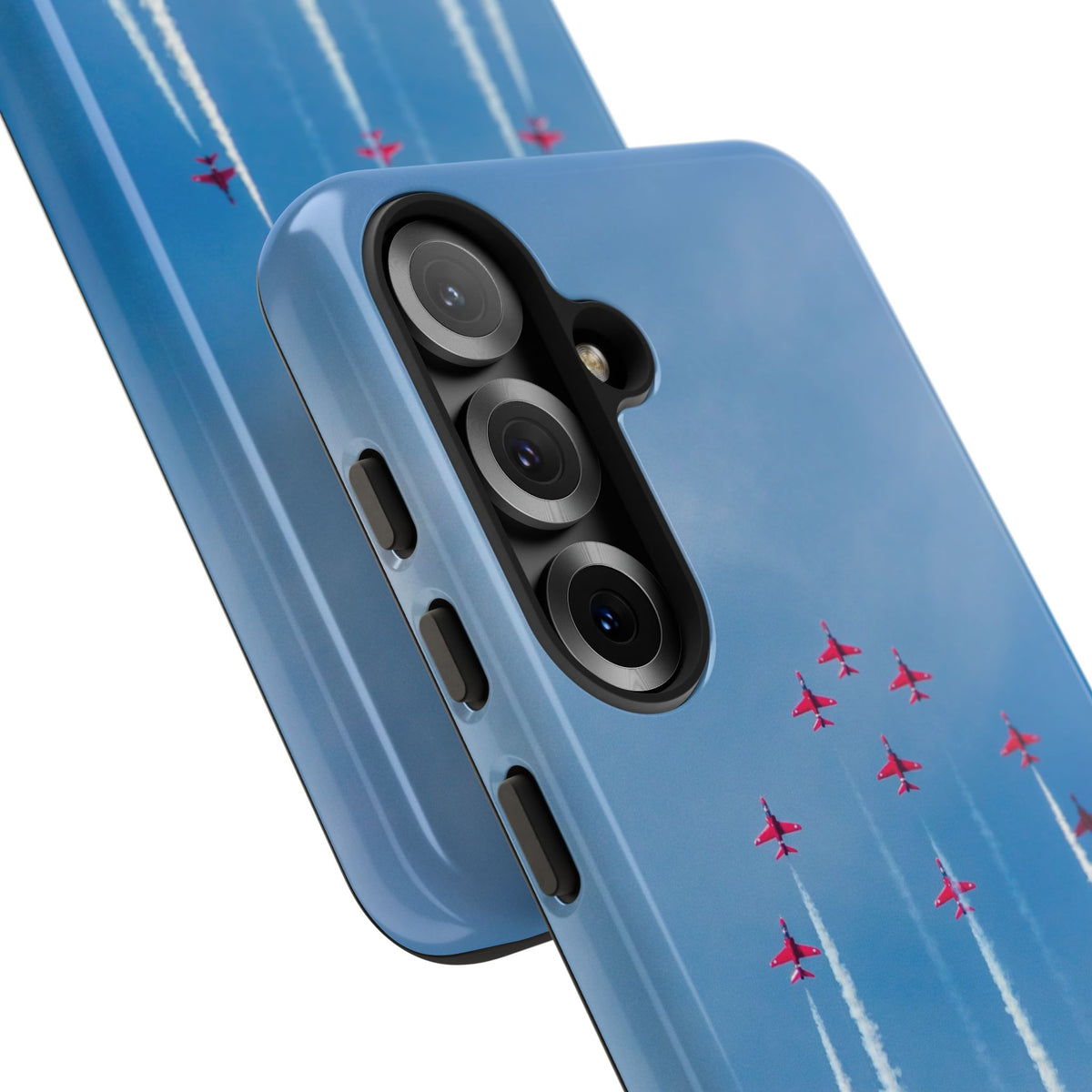 Nine Red Arrows Hawks climbing with white smoke aviation photo Samsung Galaxy tough phone case – view 50