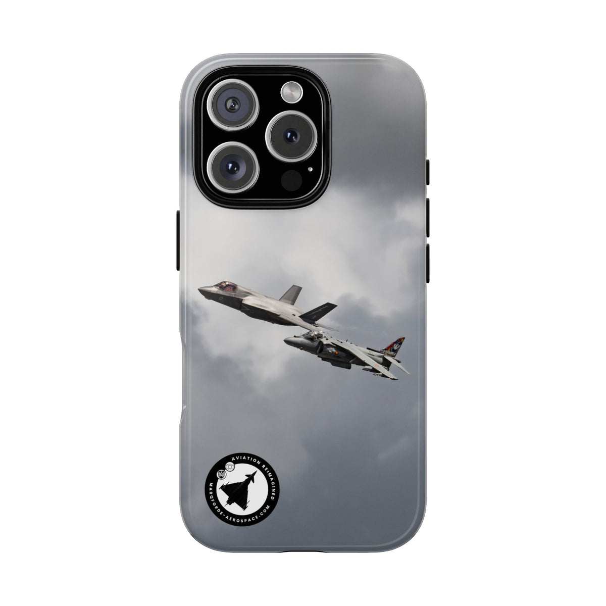 RAF F-35B and Spanish Navy Harrier in formation aviation photo iPhone tough phone case – view 12