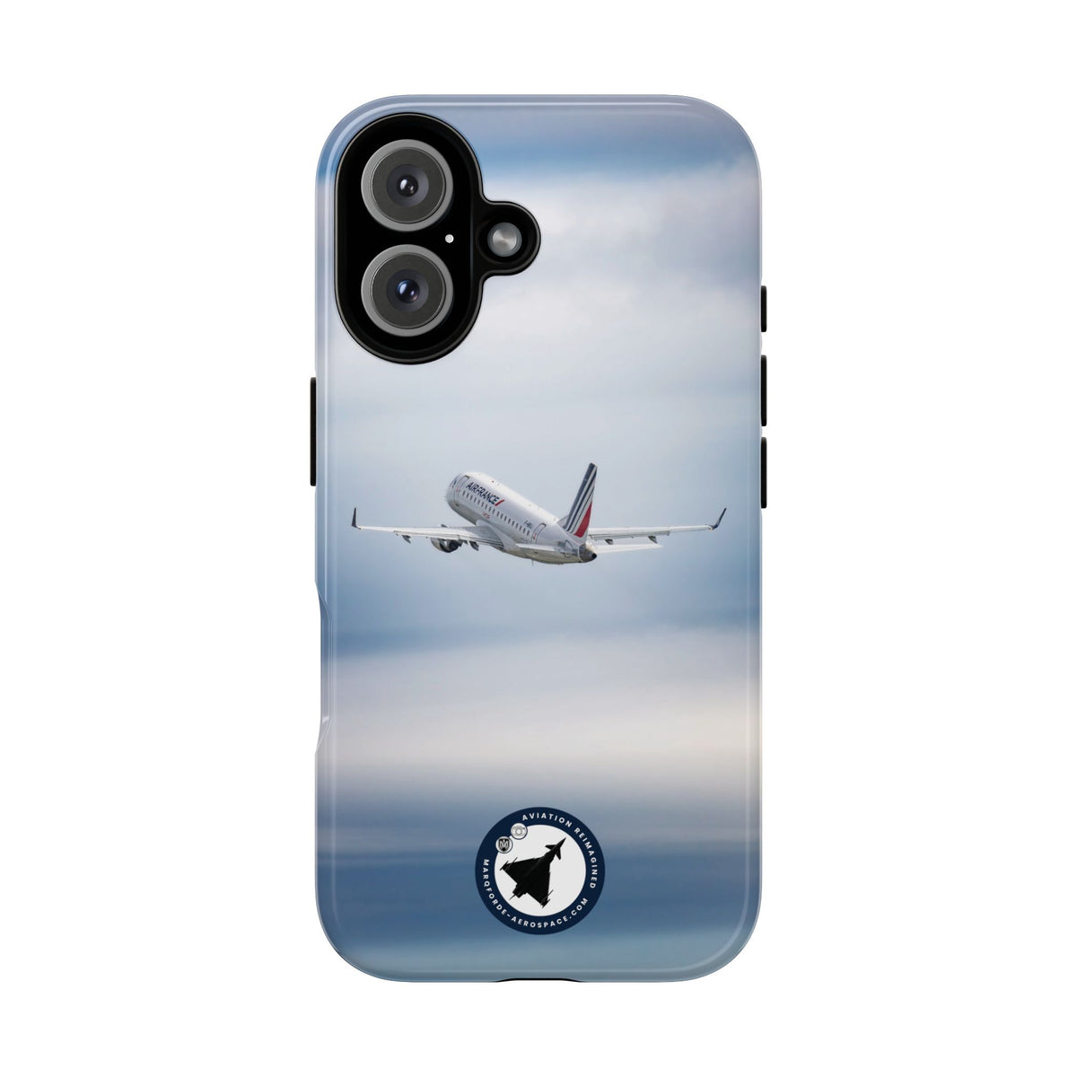 Air France Embraer E190 climbing after take-off aviation photo iPhone tough phone case – view 3