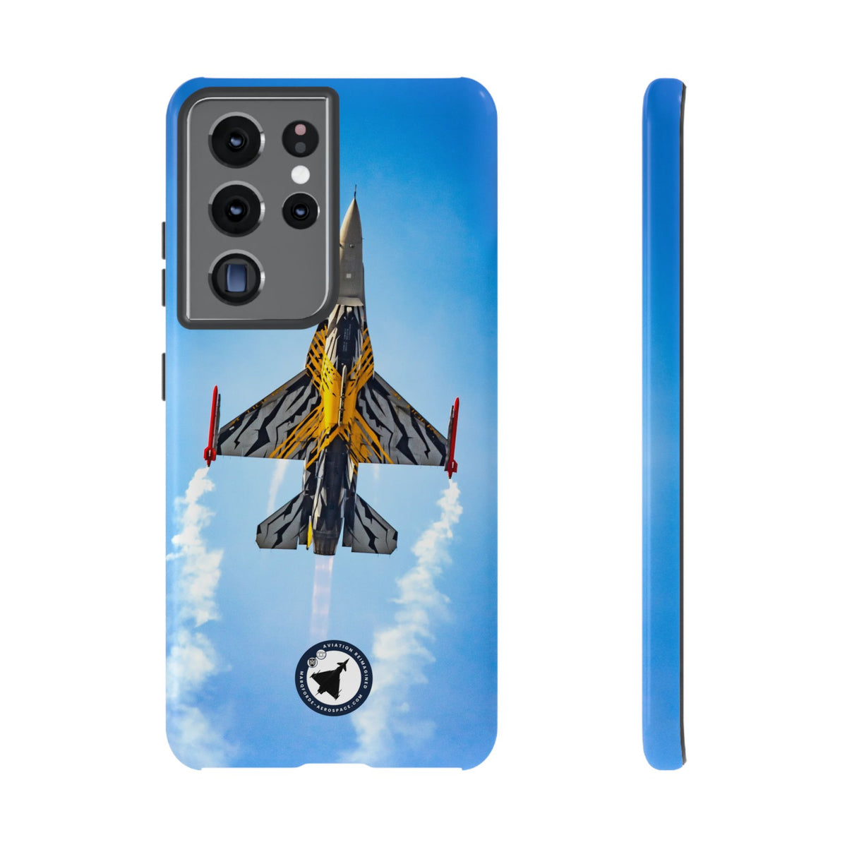 Belgian tiger-striped F-16 climbing vertically aviation photo Samsung Galaxy tough phone case – view 7