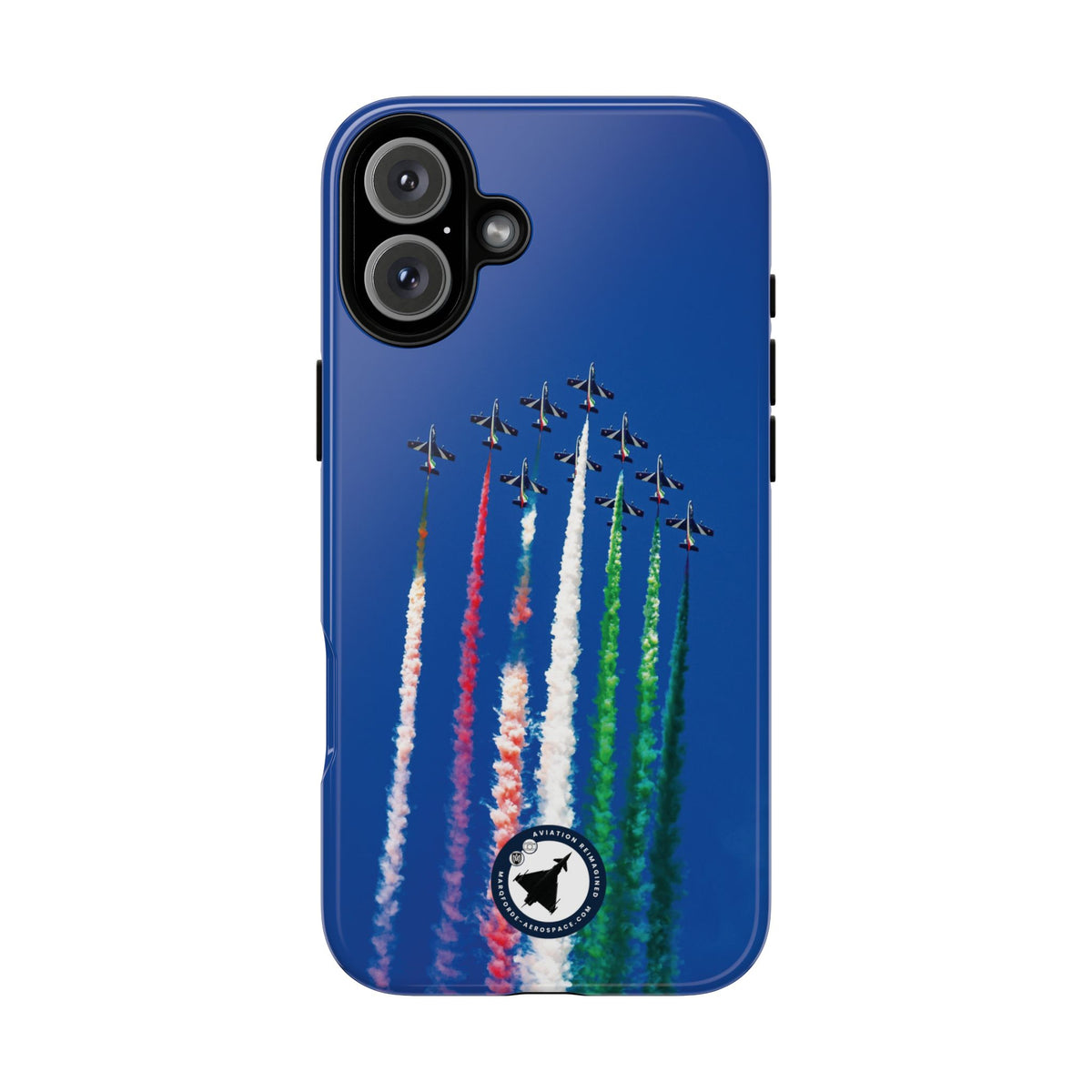 Frecce Tricolori formation trailing tricolour smoke aviation photo iPhone tough phone case – view 28