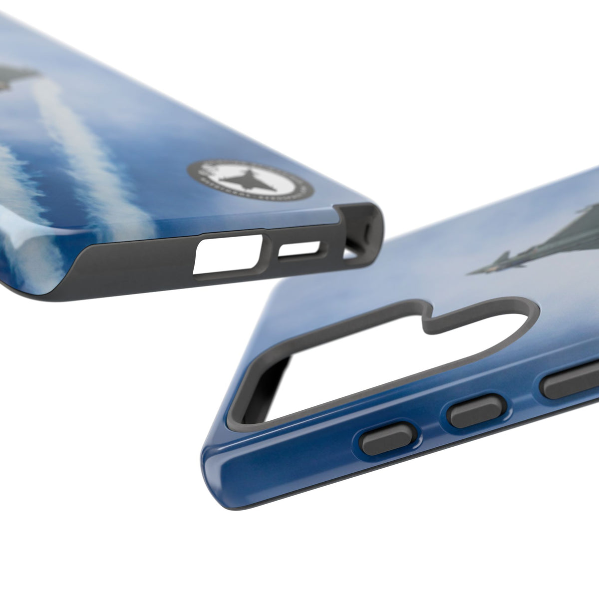 Italian Eurofighter climbing with twin white trails aviation photo Samsung Galaxy tough phone case – view 54