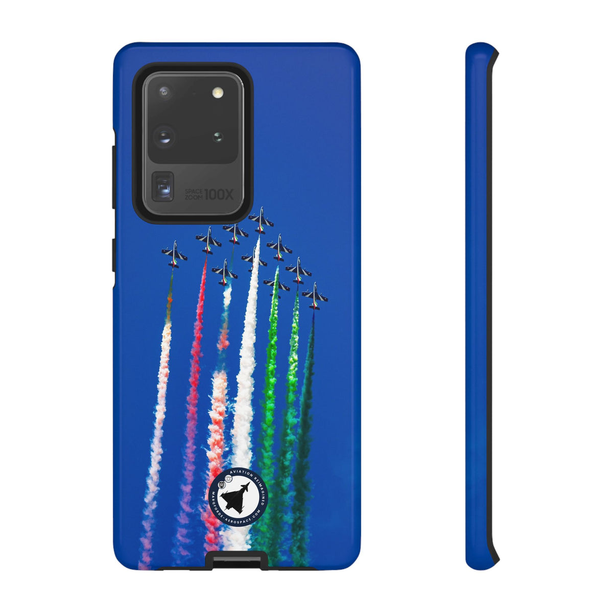 Frecce Tricolori formation trailing tricolour smoke aviation photo Samsung Galaxy tough phone case – view 7