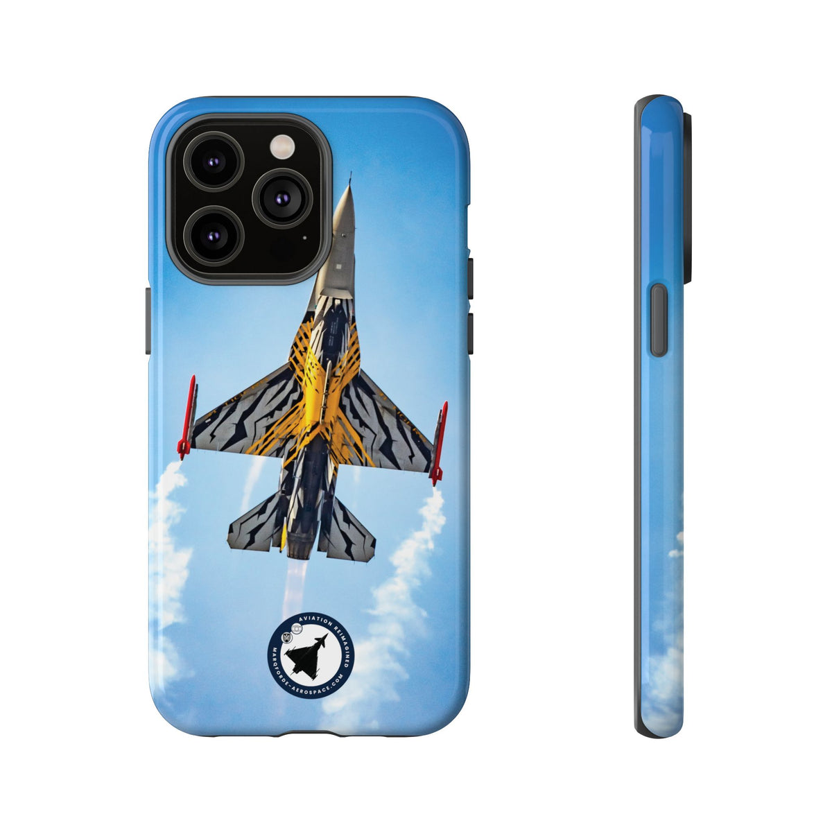 Belgian tiger-striped F-16 climbing vertically aviation photo iPhone tough phone case – view 23
