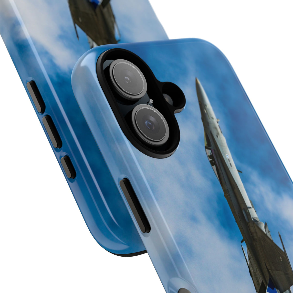 Finnish Hornet climbing with blue and white tail art aviation photo iPhone tough phone case – view 27