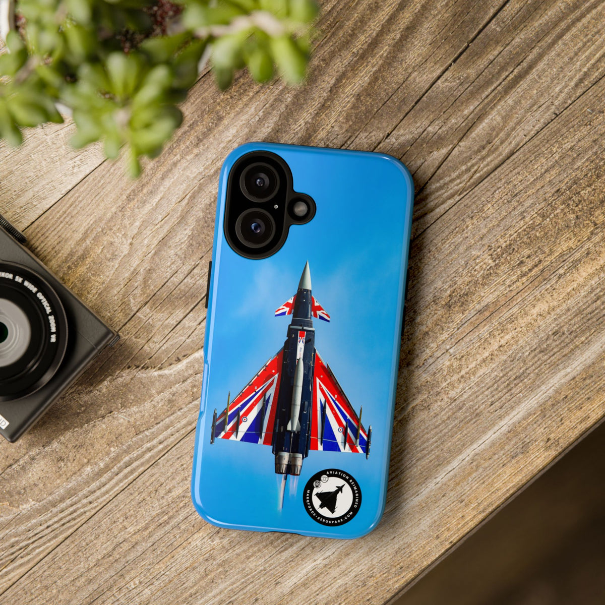 Union Flag Typhoon Blackjack climbing, seen from below aviation photo iPhone tough phone case – view 40