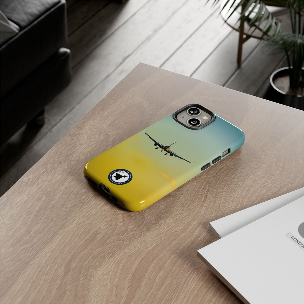 United Airlines Boeing 757 head-on on final approach aviation photo iPhone tough phone case – view 40