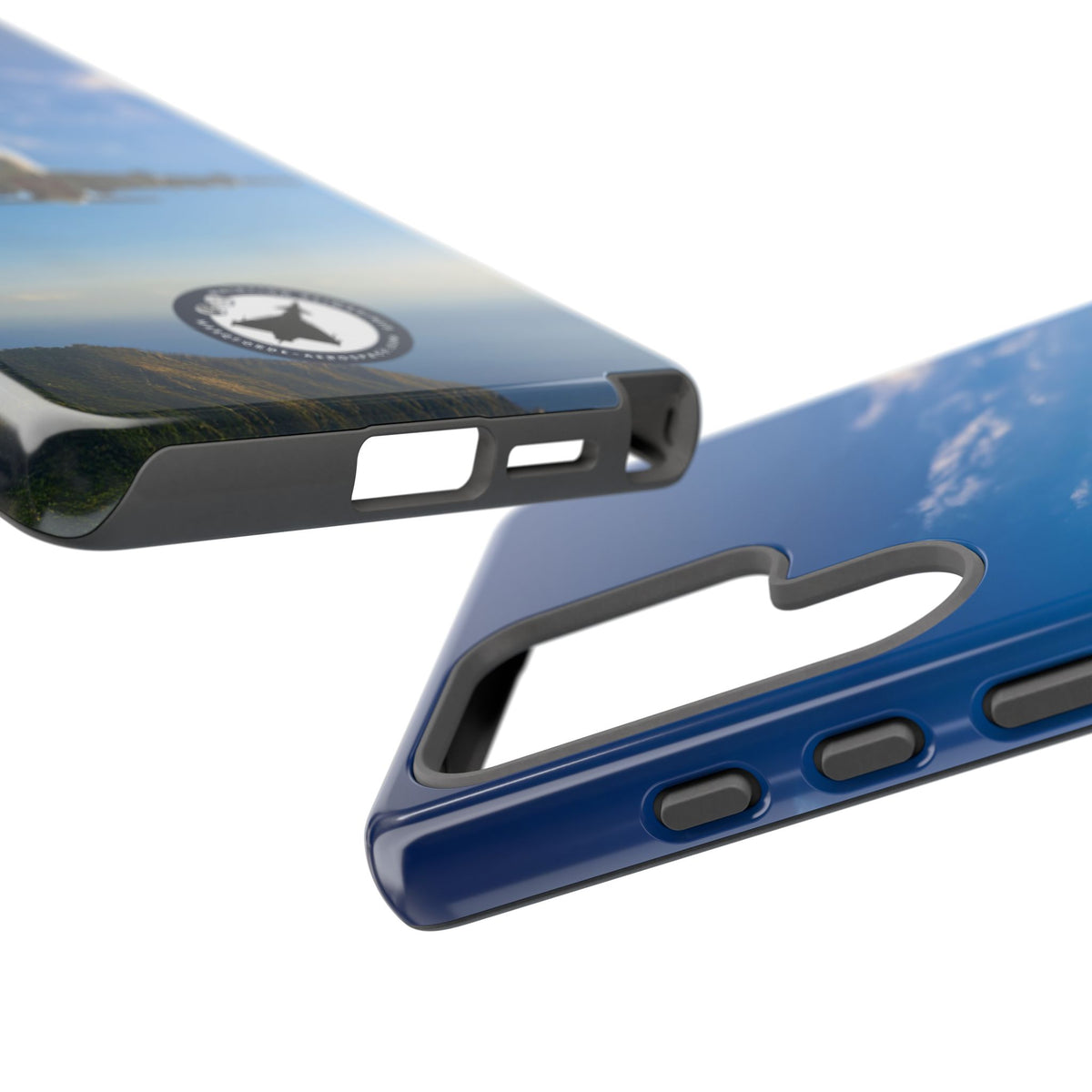 Emirates Airbus A380 climbing head-on over coastline aviation photo Samsung Galaxy tough phone case – view 24