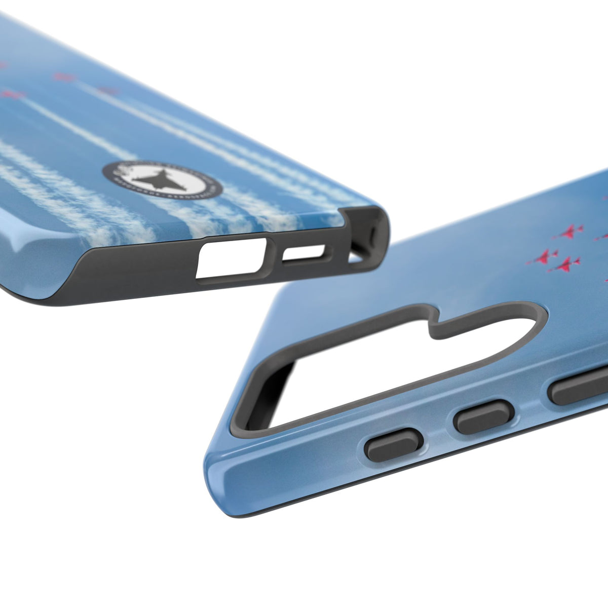 Nine Red Arrows Hawks climbing with white smoke aviation photo Samsung Galaxy tough phone case – view 22