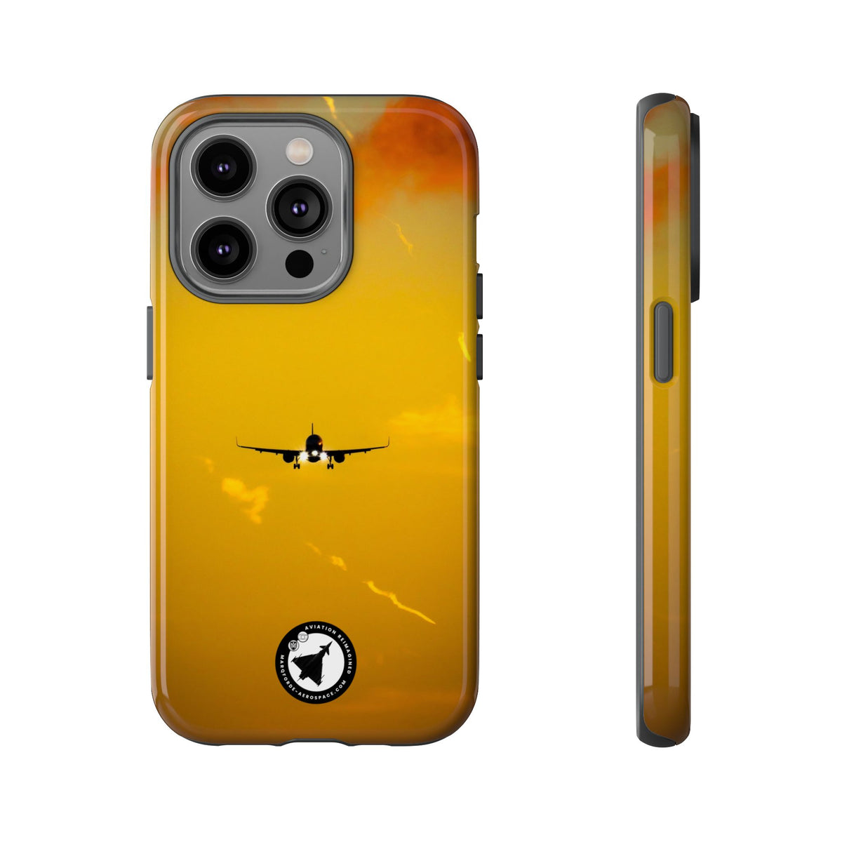 Aer Lingus A321neo on final approach, gold sky aviation photo iPhone tough phone case – view 2